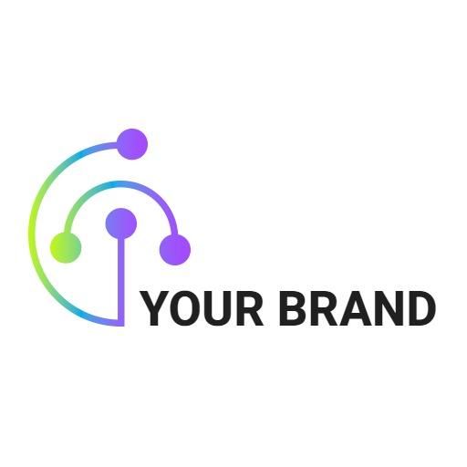 Vibrant Gradient Circles Connecting Technology Solutions Logo Template