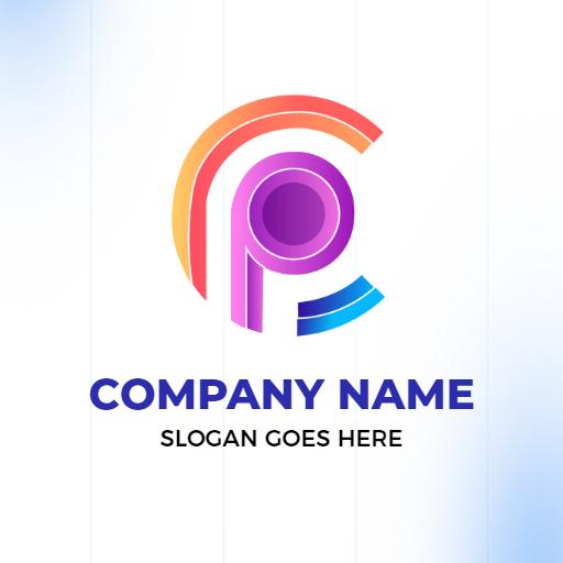 Vibrant Gradient Circular Letter P Design for Branding Logo Template