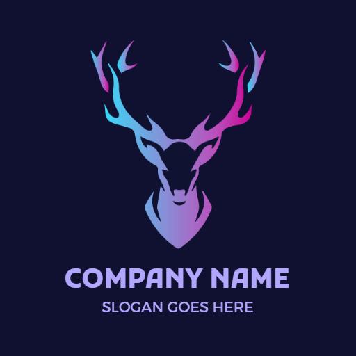Vibrant Gradient Deer Head Design Symbolizing Nature Logo Template