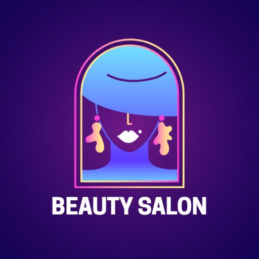 Vibrant Gradient Design Showcasing Elegant Beauty Salon Logo Template