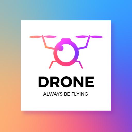 Vibrant Gradient Drone Design Featuring Hovering Technology Logo Template
