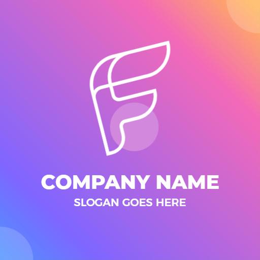 Vibrant Gradient F Letter Design Representing Business Identity Logo Template