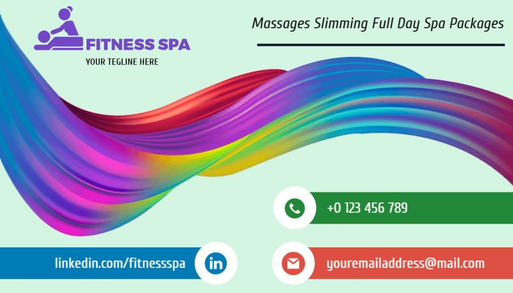 Vibrant Gradient Fitness Spa Massage Therapist Business Card Template