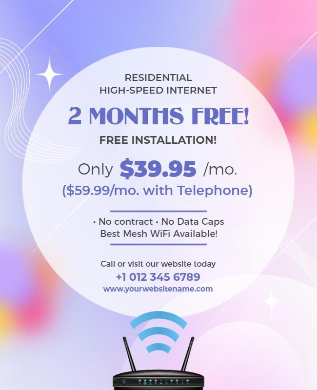 Vibrant Gradient High-Speed Internet Offer Poster Template