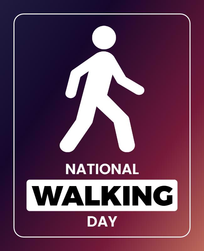 Vibrant Gradient National Walking Day Awareness Poster Template