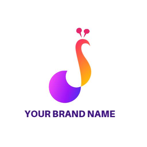 Vibrant Gradient Peacock Design Showcasing Elegance Logo Template
