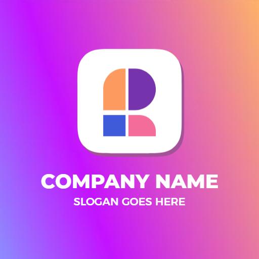 Vibrant Gradient R Letter Design Perfect for Branding Logo Template