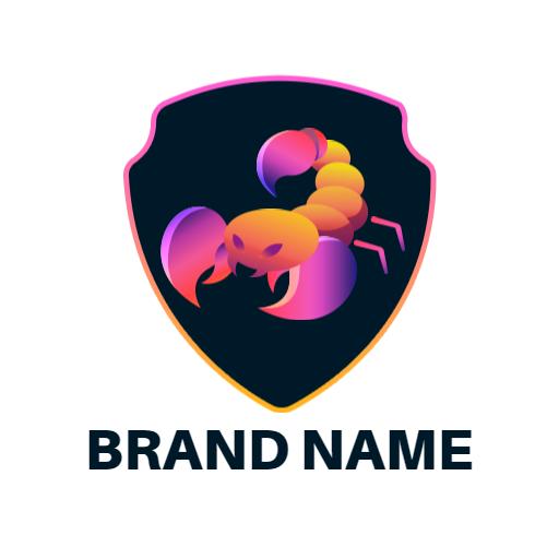Vibrant Gradient Scorpion Design Embodying Strength Logo Template