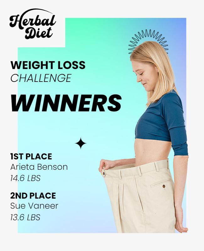 Vibrant Gradient Weight Loss Challenge Winners Poster Template