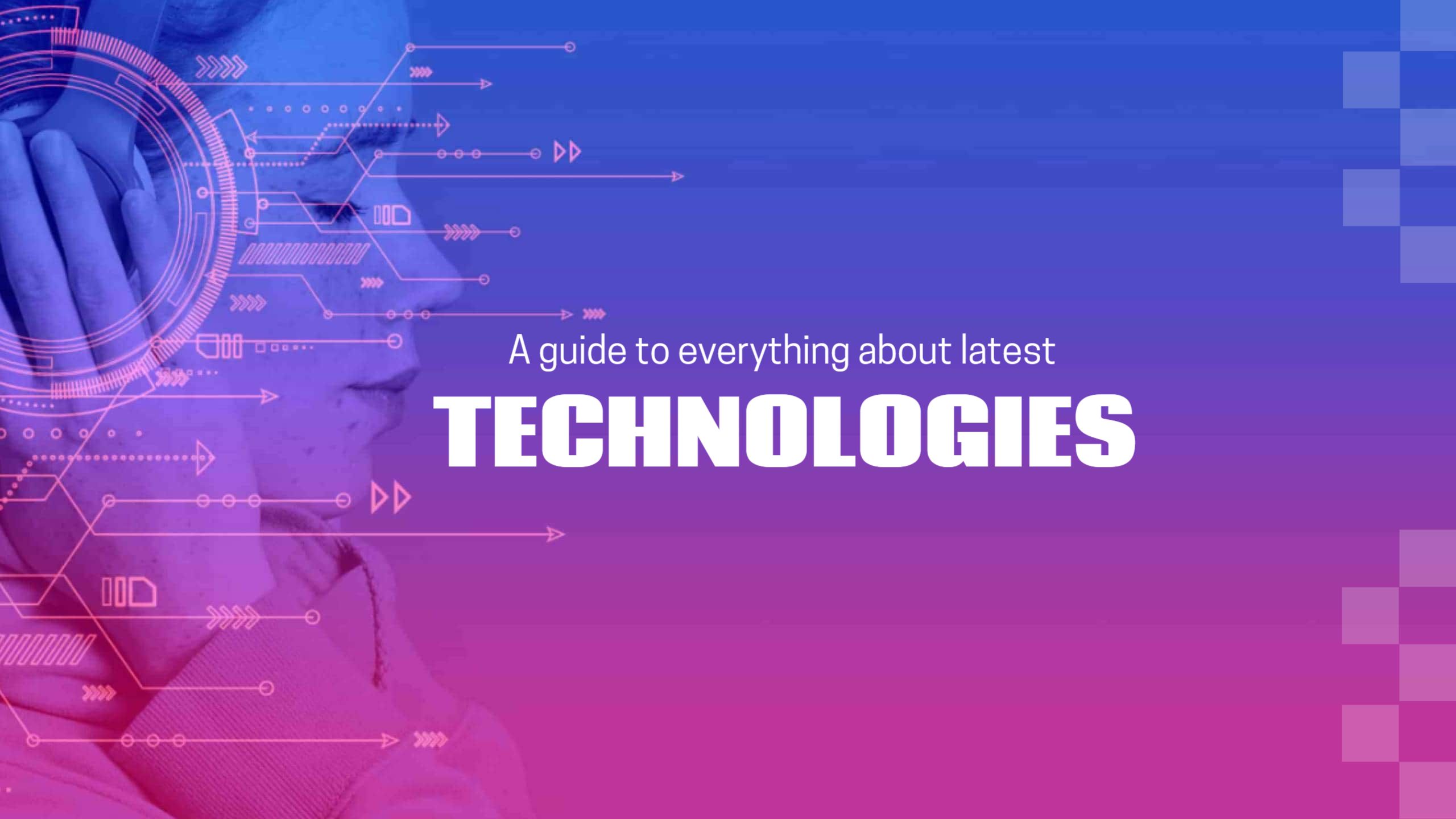 Vibrant Gradient with Tech Icons for YouTube Banner Template