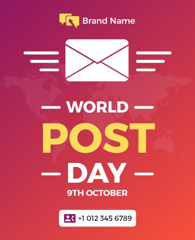 Vibrant Gradient World Post Day Celebration Poster Template