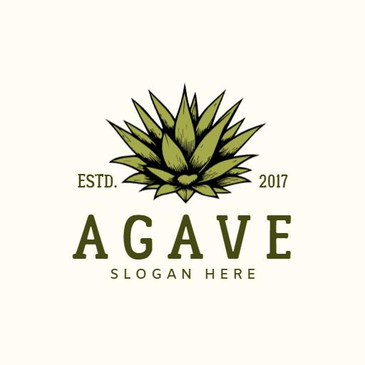 Vibrant Green Agave Plant Design for Eco-Friendly Logo Template