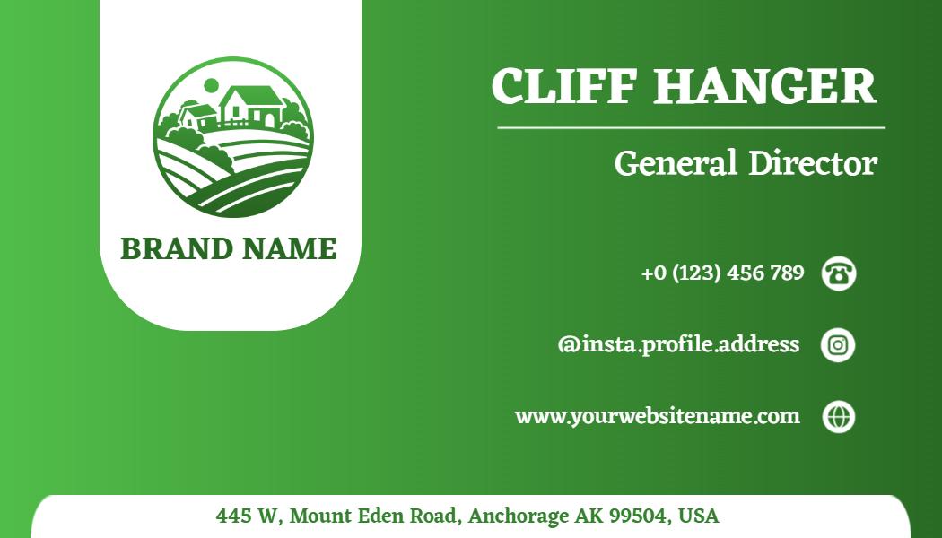 Vibrant Green Agriculture Farming Business Card Template