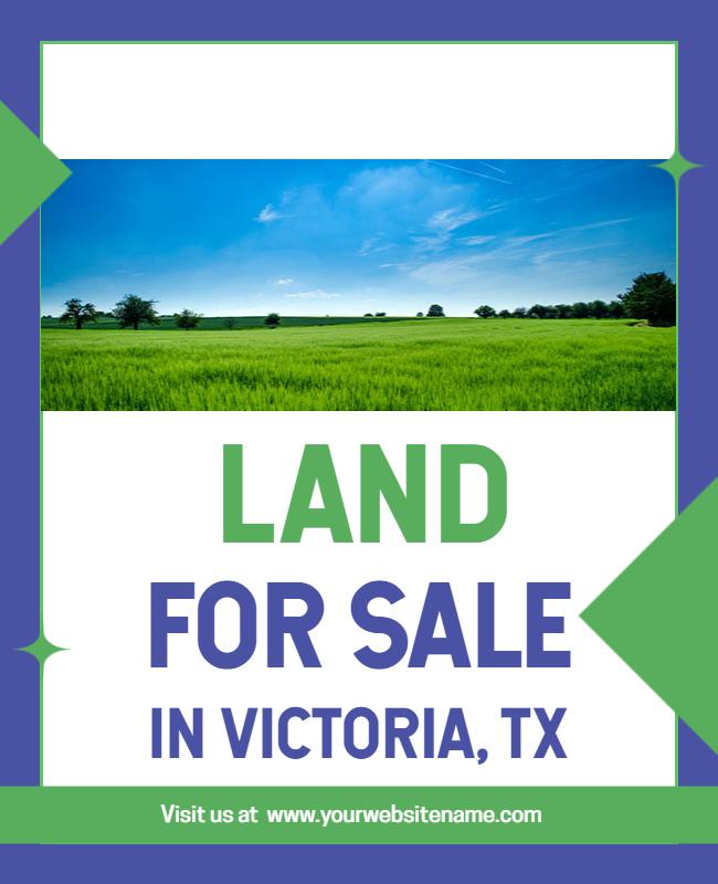 Vibrant Green Agriculture Land for Sale in Victoria TX Poster Template