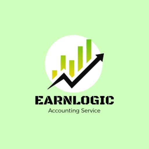 Vibrant Green and Black Growth Chart for Management Logo Template