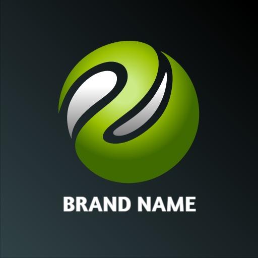 Vibrant Green and Black Logo Utilizing Gradient Effects Logo Template