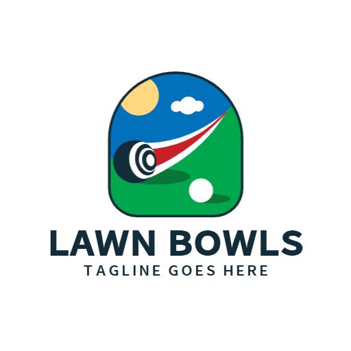 Vibrant Green and Blue Design Featuring Lawn Bowls Logo Template