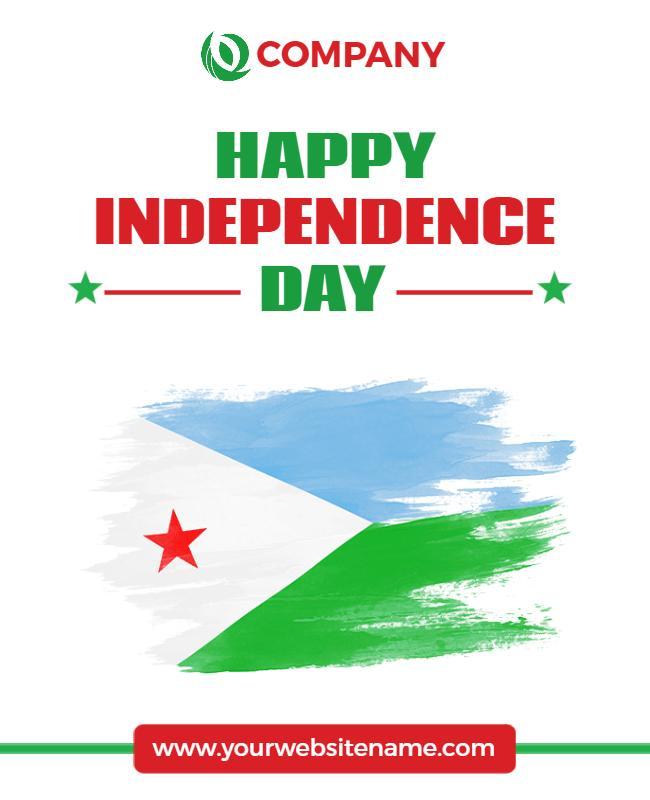 Vibrant Green and Blue Independence Day Celebration Poster Template