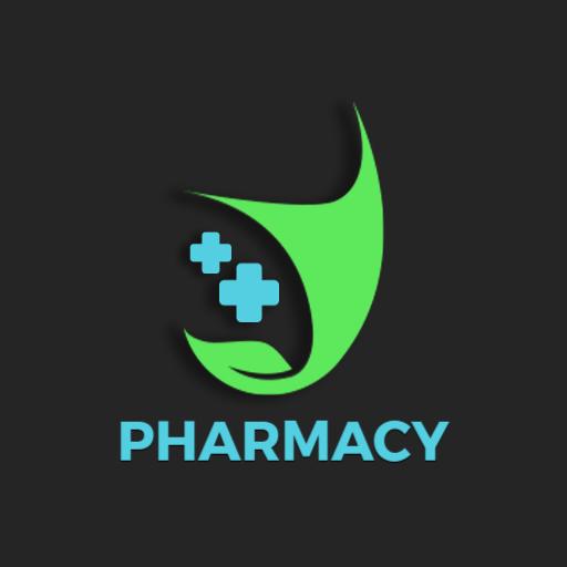 Vibrant Green and Blue Leaf Design for Pharmacy Services Logo Template