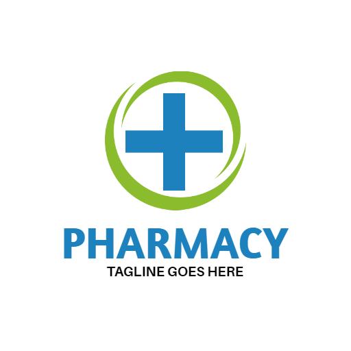 Vibrant Green and Blue Logo for Healthcare Pharmacy Logo Template