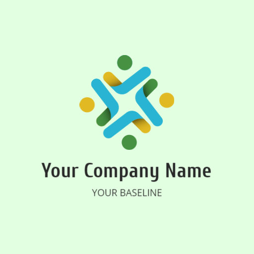 Vibrant Green and Blue Team Collaboration Company Logo Template