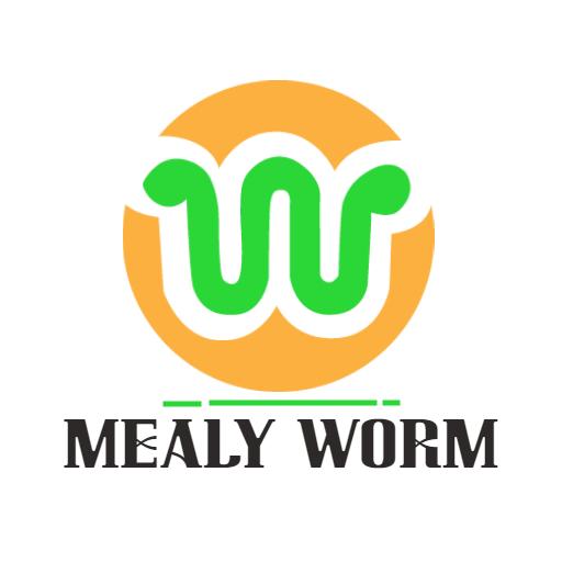 Vibrant Green and Orange Design Featuring Mealy Worm Logo Template