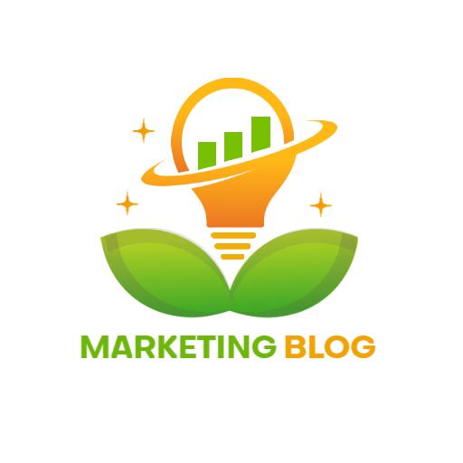 Vibrant Green and Orange Light Bulb for Marketing Blog Logo Template