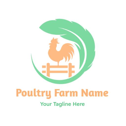 Vibrant Green and Orange Poultry Farm Logo Showcasing Nature Logo Template