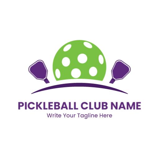 Vibrant Green and Purple Design for Pickleball Club Logo Template