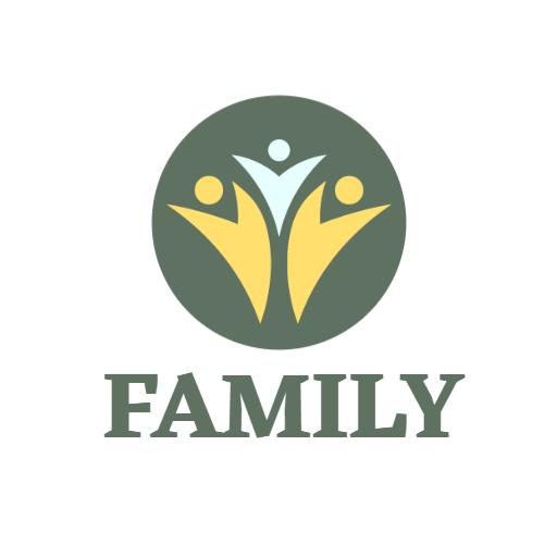 Vibrant Green and Yellow Design Celebrating Family Values Logo Template