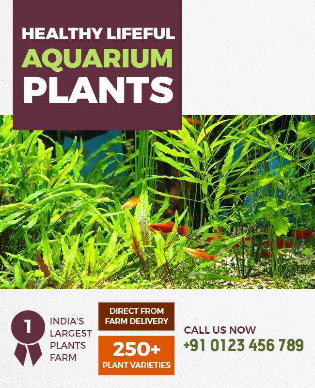 Vibrant Green Aquatic Life Aquarium Plants Poster Template