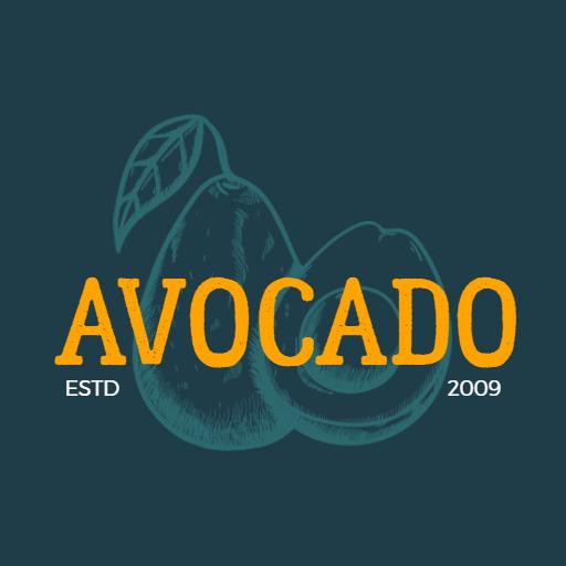 Vibrant Green Avocado Artwork Emphasizing Freshness Logo Template