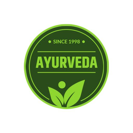 Vibrant Green Ayurveda Design Emphasizing Herbal Wellness Logo Template
