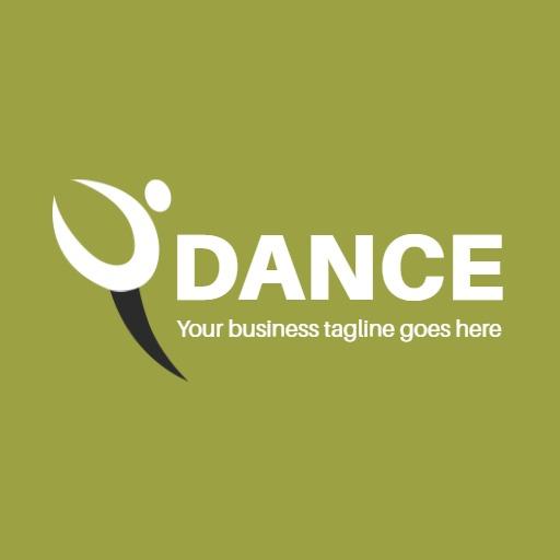 Vibrant Green Background Showcasing Dynamic Dance Energy Logo Template