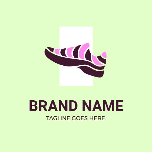 Vibrant Green Background Showcasing Stylish Shoes Logo Template
