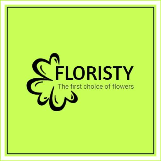Vibrant Green Background with Floral Design for Florist Logo Template