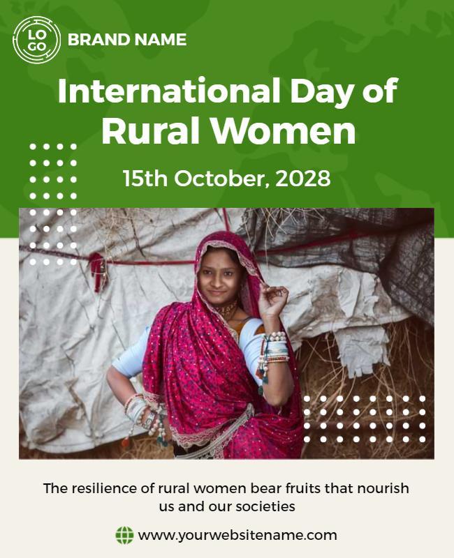 Vibrant Green Celebration of International Day of Rural Women Poster Template