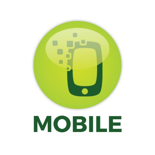 Vibrant Green Circle Design for Mobile Technology Logo Template