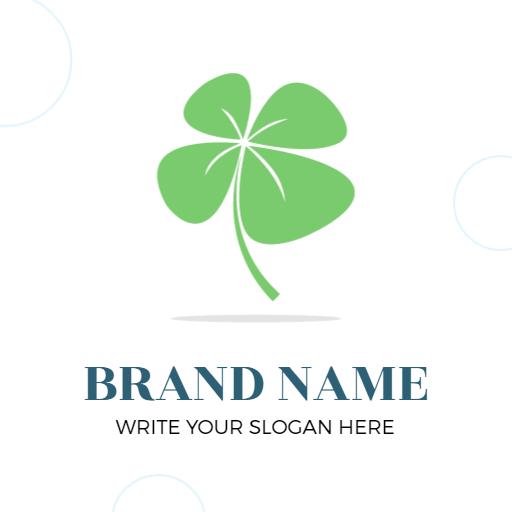 Vibrant Green Clover Design Symbolizing Good Luck Logo Template