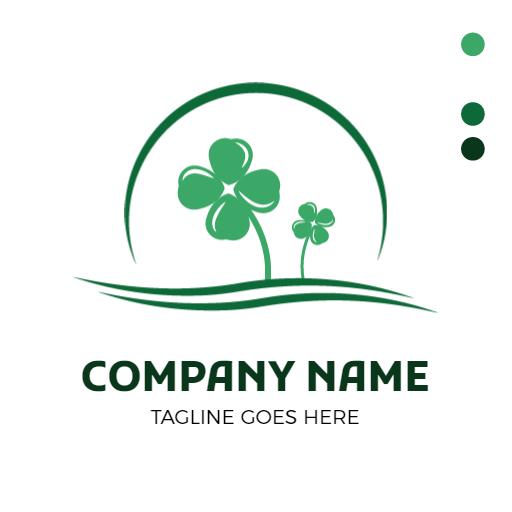 Vibrant Green Clover Plants Emphasizing Nature's Beauty Logo Template
