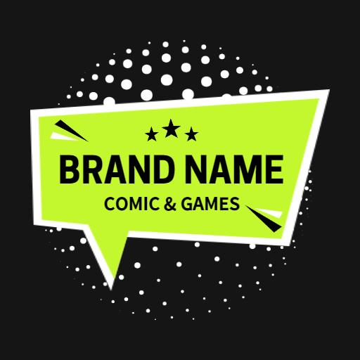 Vibrant Green Comic Speech Bubble Celebrating Storytelling Logo Template
