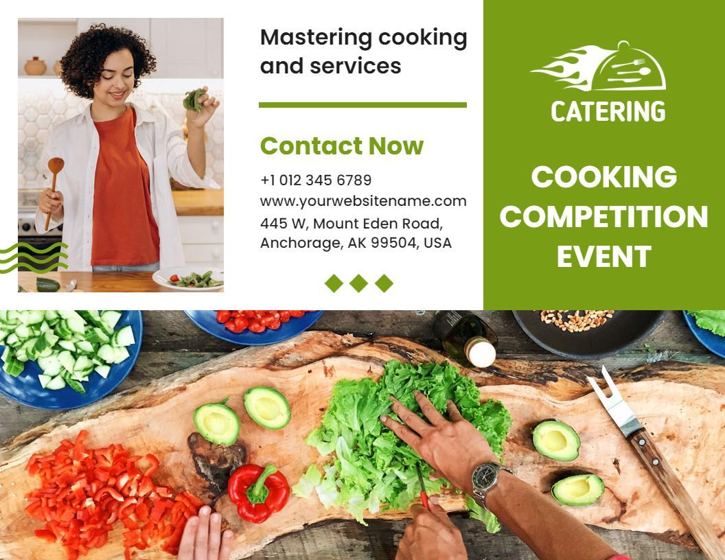 Vibrant Green Cooking Competition Event Brochure Template