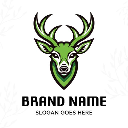Vibrant Green Deer Design Representing Nature Conservation Logo Template