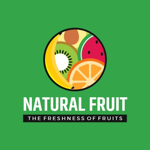 Vibrant Green Design Showcasing Fresh Fruit Varieties Logo Template