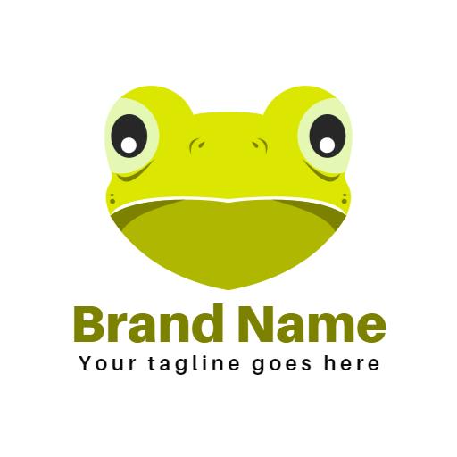 Vibrant Green Frog Character Representing Eco-Friendly Brands Logo Template