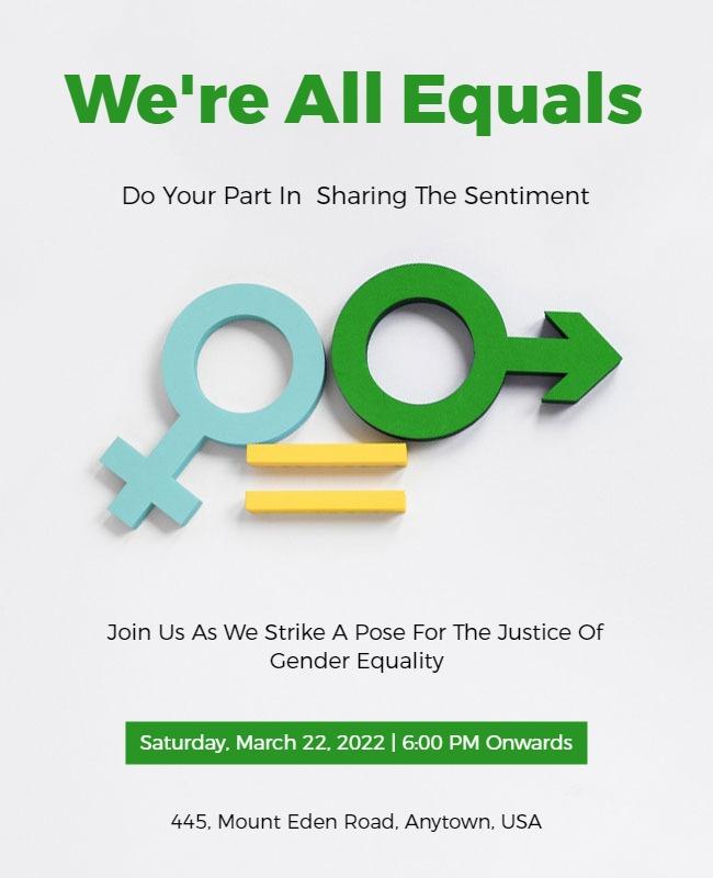 Vibrant Green Gender Equality Advocacy Event Poster Template