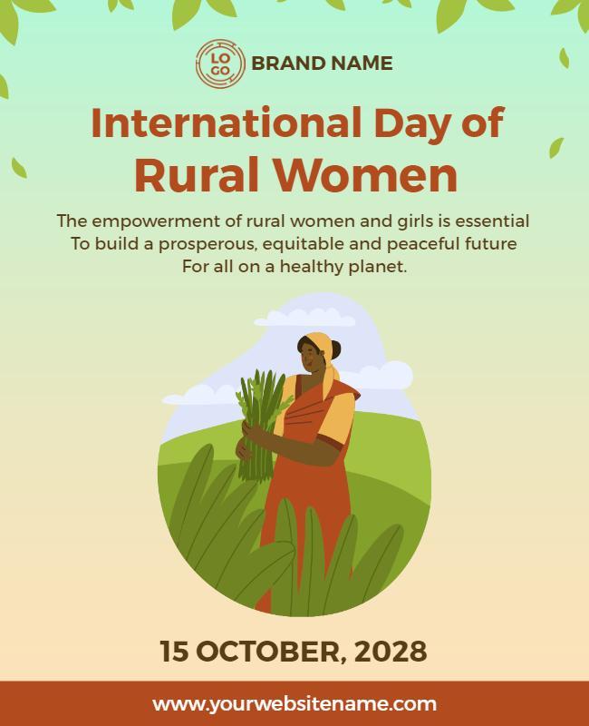 Vibrant Green International Day of Rural Women Poster Template