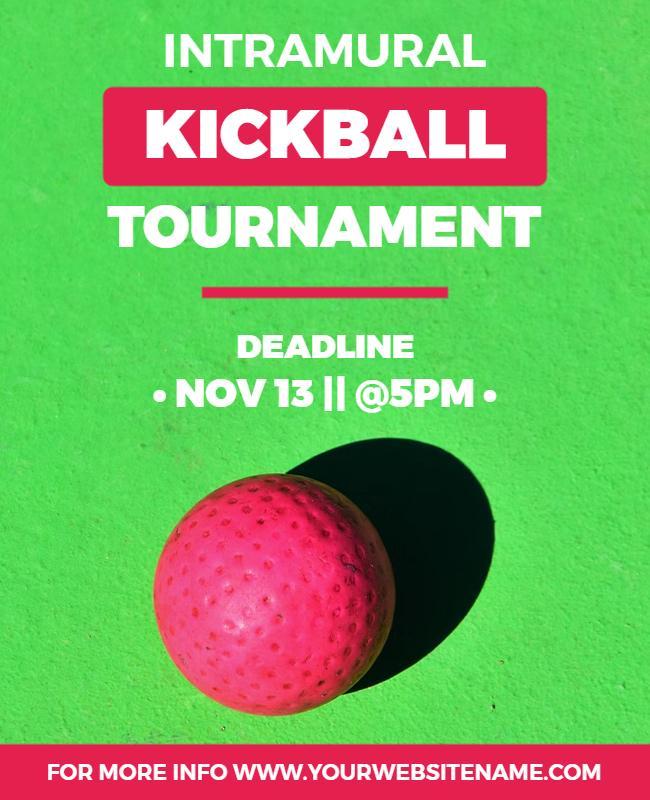 Vibrant Green Intramural Kickball Tournament Poster Template