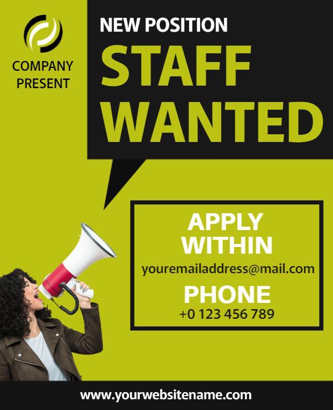 Vibrant Green Job Recruitment Announcement Poster Template