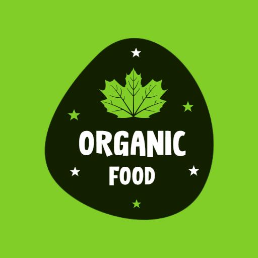 Vibrant Green Leaf Symbolizing Fresh Organic Food Logo Template